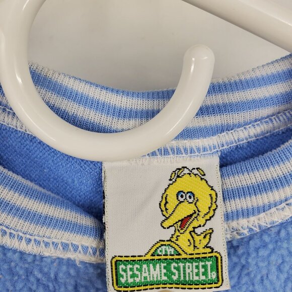 Vintage Sesame Street Blue Fleece Cookie Monster Footie Zip On PJ Pajamas 3T - Picture 4 of 10